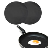 2 Pack 24cm Round Non Stick High Temperature Pan Frying Pan Liner Sheet Cooking Wok Sheet Pad for Kitchen BBQ Baking - Extra Image