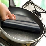 2 Pack 24cm Round Non Stick High Temperature Pan Frying Pan Liner Sheet Cooking Wok Sheet Pad for Kitchen BBQ Baking