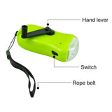Mini LED Hand Crank Dynamo Solar Power Flashlight Portable Energy Saving Flashlight Camping