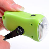 Mini LED Hand Crank Dynamo Solar Power Flashlight Portable Energy Saving Flashlight Camping - Rear View