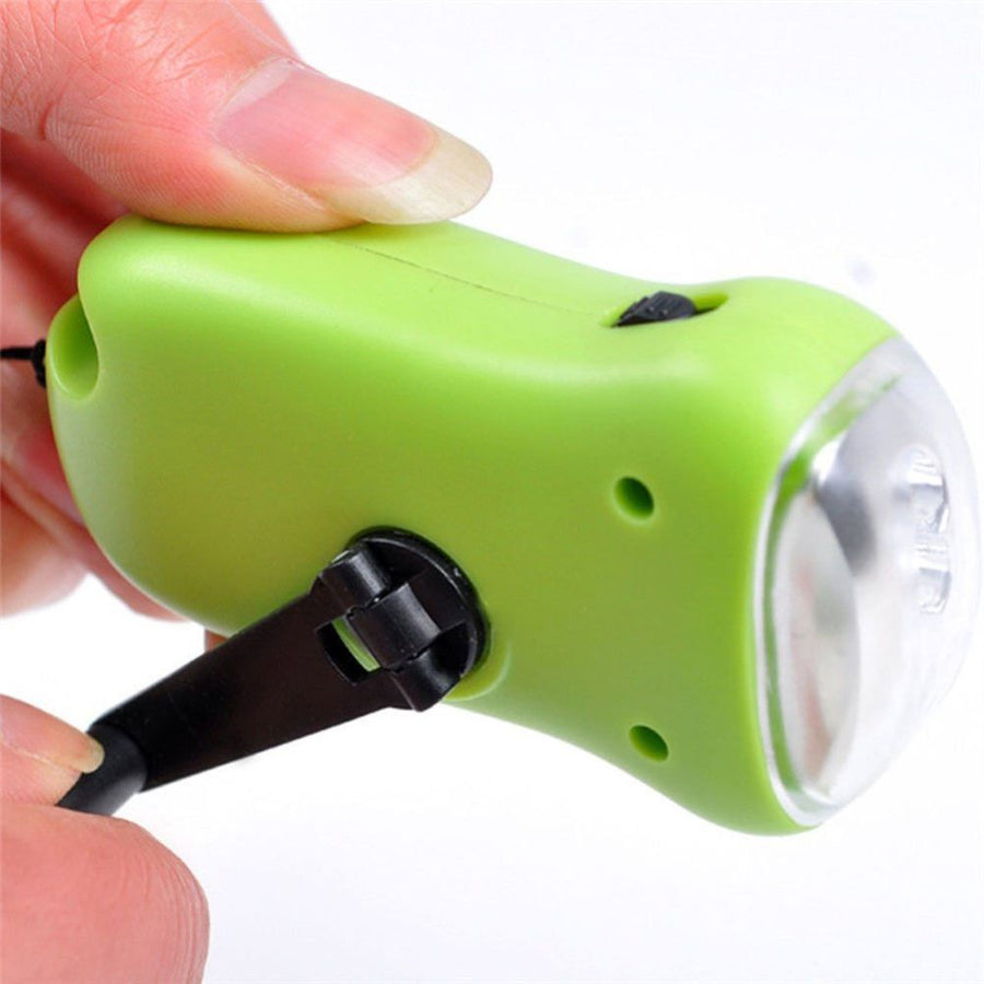 Mini LED Hand Crank Dynamo Solar Power Flashlight Portable Energy Saving Flashlight Camping