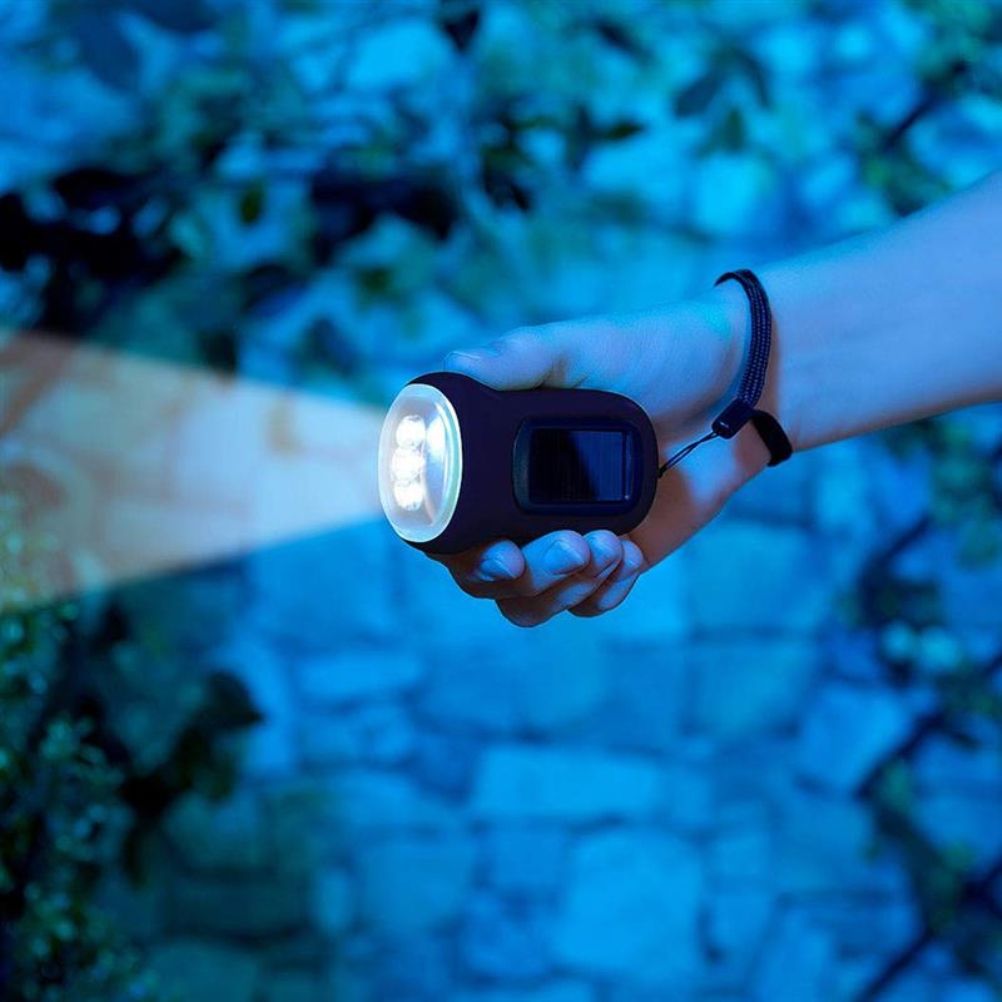 Mini LED Hand Crank Dynamo Solar Power Flashlight Portable Energy Saving Flashlight Camping
