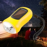 Mini LED Hand Crank Dynamo Solar Power Flashlight Portable Energy Saving Flashlight Camping