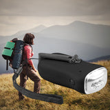 Mini LED Hand Crank Dynamo Solar Power Flashlight Portable Energy Saving Flashlight Camping