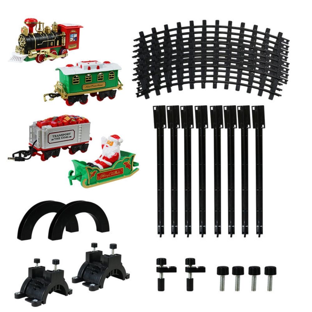 Christmas Train Set with Sounds and Lights Electric Rail Car Toy Mini Train Toy Set for Christmas and Home Decoration