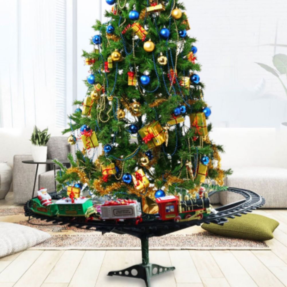 Christmas Train Set with Sounds and Lights Electric Rail Car Toy Mini Train Toy Set for Christmas and Home Decoration