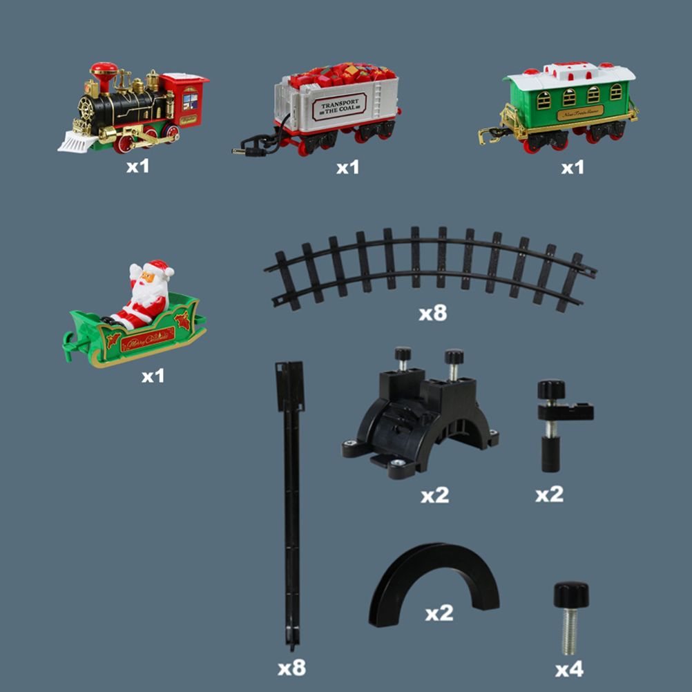 Christmas Train Set with Sounds and Lights Electric Rail Car Toy Mini Train Toy Set for Christmas and Home Decoration