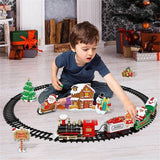 Christmas Train Set with Sounds and Lights Electric Rail Car Toy Mini Train Toy Set for Christmas and Home Decoration - Front View