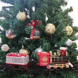 Christmas Train Set with Sounds and Lights Electric Rail Car Toy Mini Train Toy Set for Christmas and Home Decoration - Top-Down View