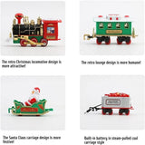 Christmas Train Set with Sounds and Lights Electric Rail Car Toy Mini Train Toy Set for Christmas and Home Decoration - Rear View