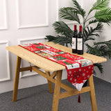 Christmas Table Runner Tablecloths Party Christmas Theme Table Cover New Year Party Xmas Desktop Decoration New Year Gift - Close-Up Angle