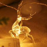 Christmas Indoor Reindeer Lights Decorations 10 LED Warm White String Lights USB Battery Powered Fairy Lighting Xmas Gifts