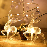 Christmas Indoor Reindeer Lights Decorations 10 LED Warm White String Lights USB Battery Powered Fairy Lighting Xmas Gifts
