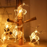 Christmas Indoor Reindeer Lights Decorations 10 LED Warm White String Lights USB Battery Powered Fairy Lighting Xmas Gifts