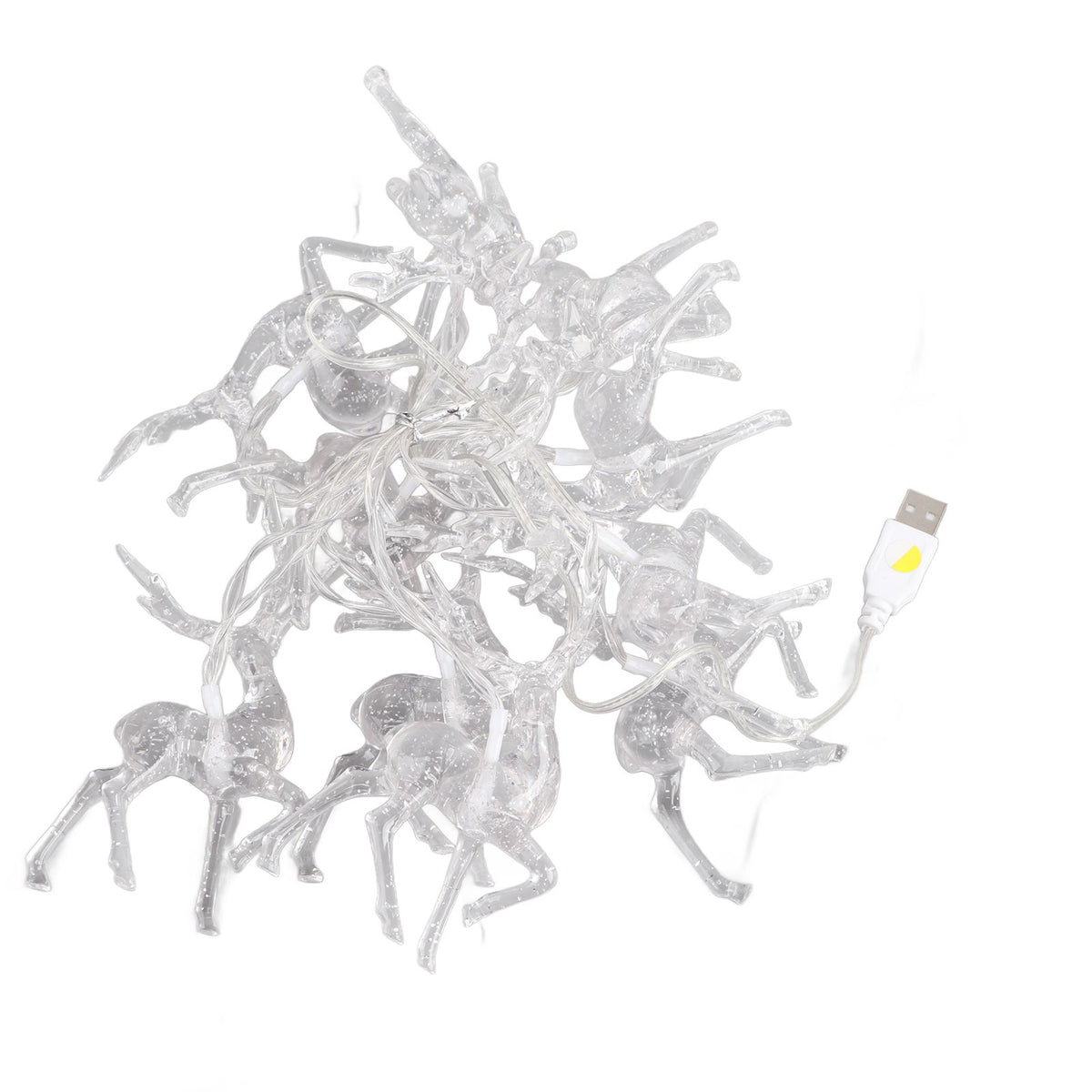 Christmas Indoor Reindeer Lights Decorations 10 LED Warm White String Lights USB Battery Powered Fairy Lighting Xmas Gifts