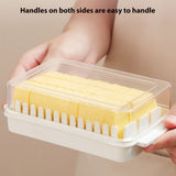 Butter Dish with Lid for Countertop Plastic Butter Keeper and Cutting Slot for Dividing and Storing Butter Container