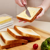 Butter Dish with Lid for Countertop Plastic Butter Keeper and Cutting Slot for Dividing and Storing Butter Container