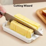 Butter Dish with Lid for Countertop Plastic Butter Keeper and Cutting Slot for Dividing and Storing Butter Container