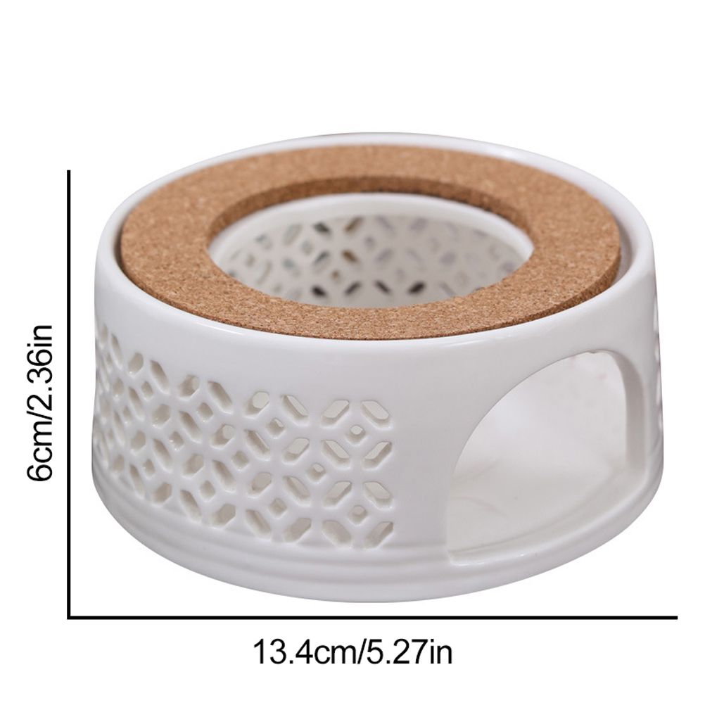 Teapot Warmer Porcelain Tea Heater without Electricity Candles Heating White Teapot Heater Winter Tea Warmer for Home Tea House