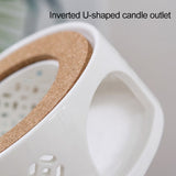 Teapot Warmer Porcelain Tea Heater without Electricity Candles Heating White Teapot Heater Winter Tea Warmer for Home Tea House