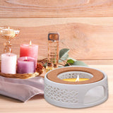 Teapot Warmer Porcelain Tea Heater without Electricity Candles Heating White Teapot Heater Winter Tea Warmer for Home Tea House - Extra Image