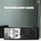 LED Digital Alarm Clock with Voice Control and Temperature Display Bedside Clock Adjustable Brightness Mirror Alarm - Extra Image