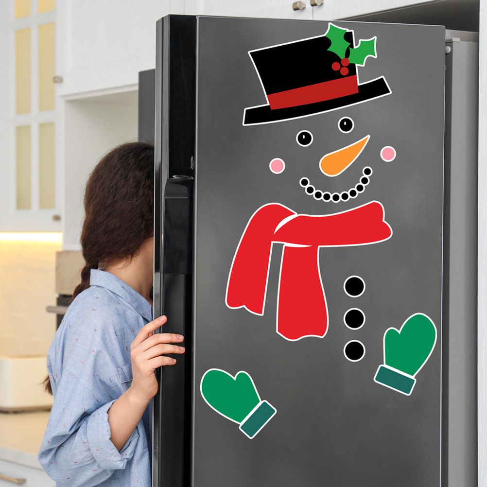 Christmas Snowman Fridge Magnets Waterproof Xmas Magnet Stickers Holiday Christmas Decorations for Garage Doors and Car Decor