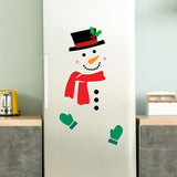 Christmas Snowman Fridge Magnets Waterproof Xmas Magnet Stickers Holiday Christmas Decorations for Garage Doors and Car Decor - Close-Up Angle