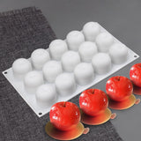 Christmas Eve 15 Cavity Apple Design Silicone Cake Molds Chocolate Mousse Pastry Bakeware Moulds Kitchen Dessert Baking Tools - Front View