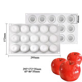Christmas Eve 15 Cavity Apple Design Silicone Cake Molds Chocolate Mousse Pastry Bakeware Moulds Kitchen Dessert Baking Tools - Side View