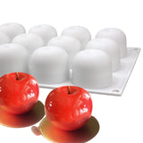 Christmas Eve 15 Cavity Apple Design Silicone Cake Molds Chocolate Mousse Pastry Bakeware Moulds Kitchen Dessert Baking Tools - Close-Up Angle