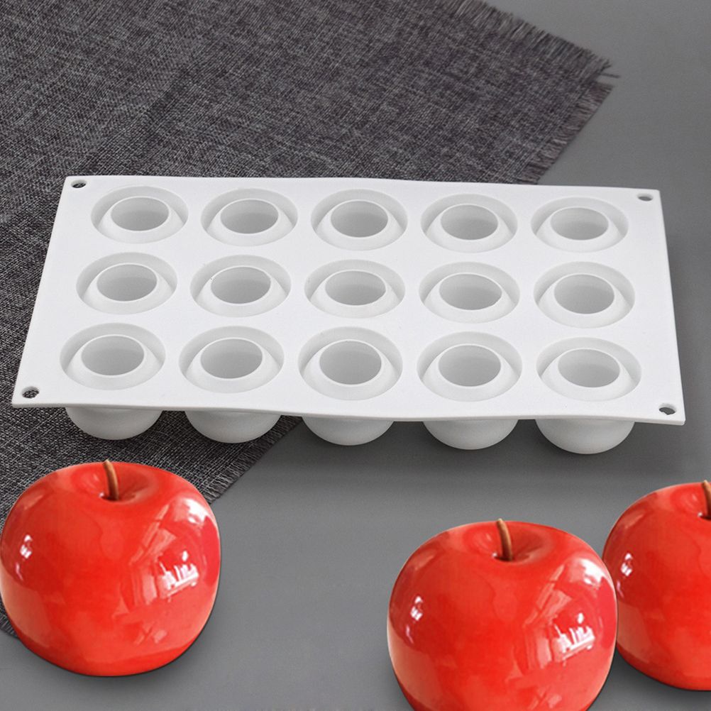 Christmas Eve 15 Cavity Apple Design Silicone Cake Molds Chocolate Mousse Pastry Bakeware Moulds Kitchen Dessert Baking Tools