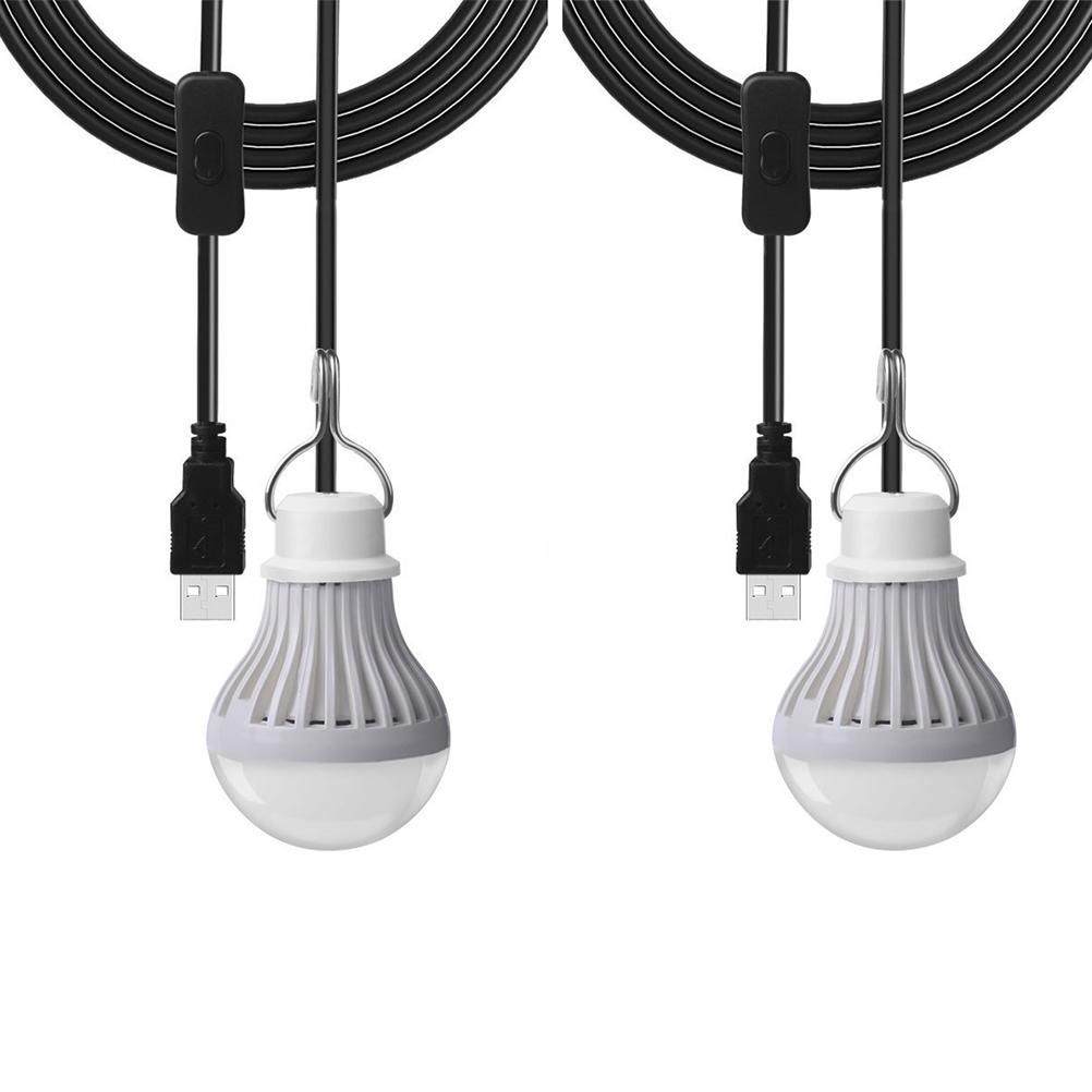 2 Pack LED Light for Camping 5W USB Children Bed Lamp Portable LED Bulb Outdoor Emergency Light