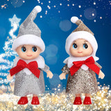 4 Pcs Christmas Baby Elf Doll Christmas Tiny Elf Doll Christmas Mini Elf Baby Doll Toys Baby Elves Dolls Toy for Kids Xmas Gift