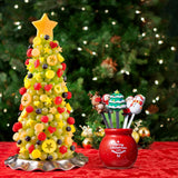 Christmas Silicone Fruit Fork Salad Fork Stainless Steel Children s Food Fork with Ceramic Cup Holder Reusable Fruit Fork Christmas Gift