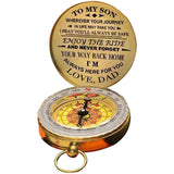 Luminous Compass Dad To Son Enjoy The Ride Gift for Camping Outdoor Activities Navigation Tool - Side View