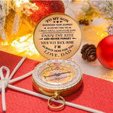 Luminous Compass Dad To Son Enjoy The Ride Gift for Camping Outdoor Activities Navigation Tool - Top-Down View