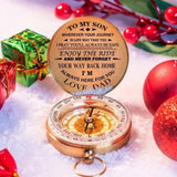 Luminous Compass Dad To Son Enjoy The Ride Gift for Camping Outdoor Activities Navigation Tool - 45-Degree Angle