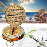 Luminous Compass Dad To Son Enjoy The Ride Gift for Camping Outdoor Activities Navigation Tool - Rear View