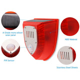 Solar Sound and Light Alarm Motion Sensor 110DB Sound Alert LED Flash Warning Strobe Security Alarm System for House Farm Villa