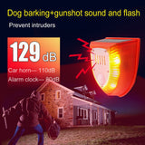 Solar Sound and Light Alarm Motion Sensor 110DB Sound Alert LED Flash Warning Strobe Security Alarm System for House Farm Villa