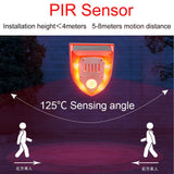 Solar Sound and Light Alarm Motion Sensor 110DB Sound Alert LED Flash Warning Strobe Security Alarm System for House Farm Villa