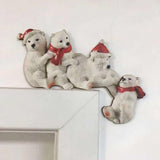 Christmas Door Frame Decoration Wooden Santa Claus Elk Xmas Decor for Home Christmas Party Ornament