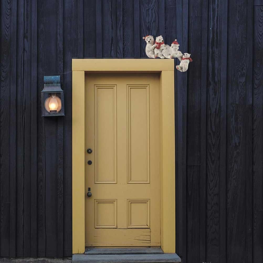 Christmas Door Frame Decoration Wooden Santa Claus Elk Xmas Decor for Home Christmas Party Ornament