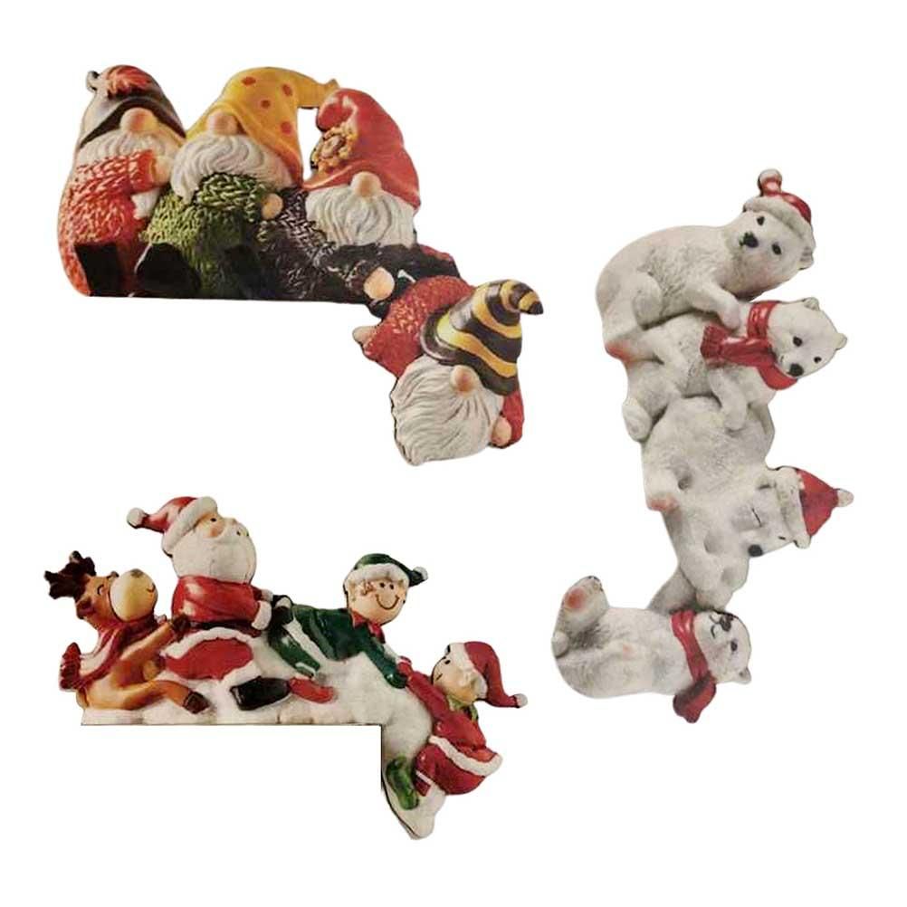 Christmas Door Frame Decoration Wooden Santa Claus Elk Xmas Decor for Home Christmas Party Ornament