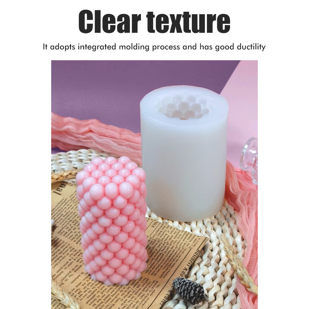Bubble Candle Mould Silicone Mold Round Shape Candle Moulds 3D Bubble Silicone Candle Mould Column Plaster Candle Mould