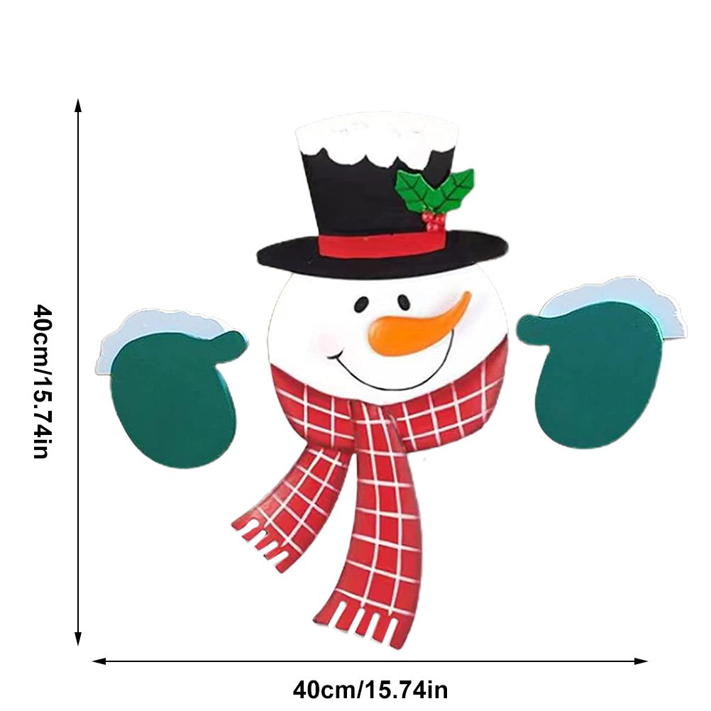 Christmas Home Decor Christmas Themed Santa Snowman Garden Fence Topper Ornament Holiday Hanging Decor Gift