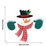 Christmas Home Decor Christmas Themed Santa Snowman Garden Fence Topper Ornament Holiday Hanging Decor Gift - Front View