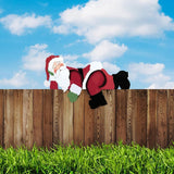 Christmas Home Decor Christmas Themed Santa Snowman Garden Fence Topper Ornament Holiday Hanging Decor Gift - 45-Degree Angle