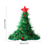 Luminous Christmas Tree Hat with Star for Christmas Party Fancy Dress Props for Kids Adult Xmas Green Hat
